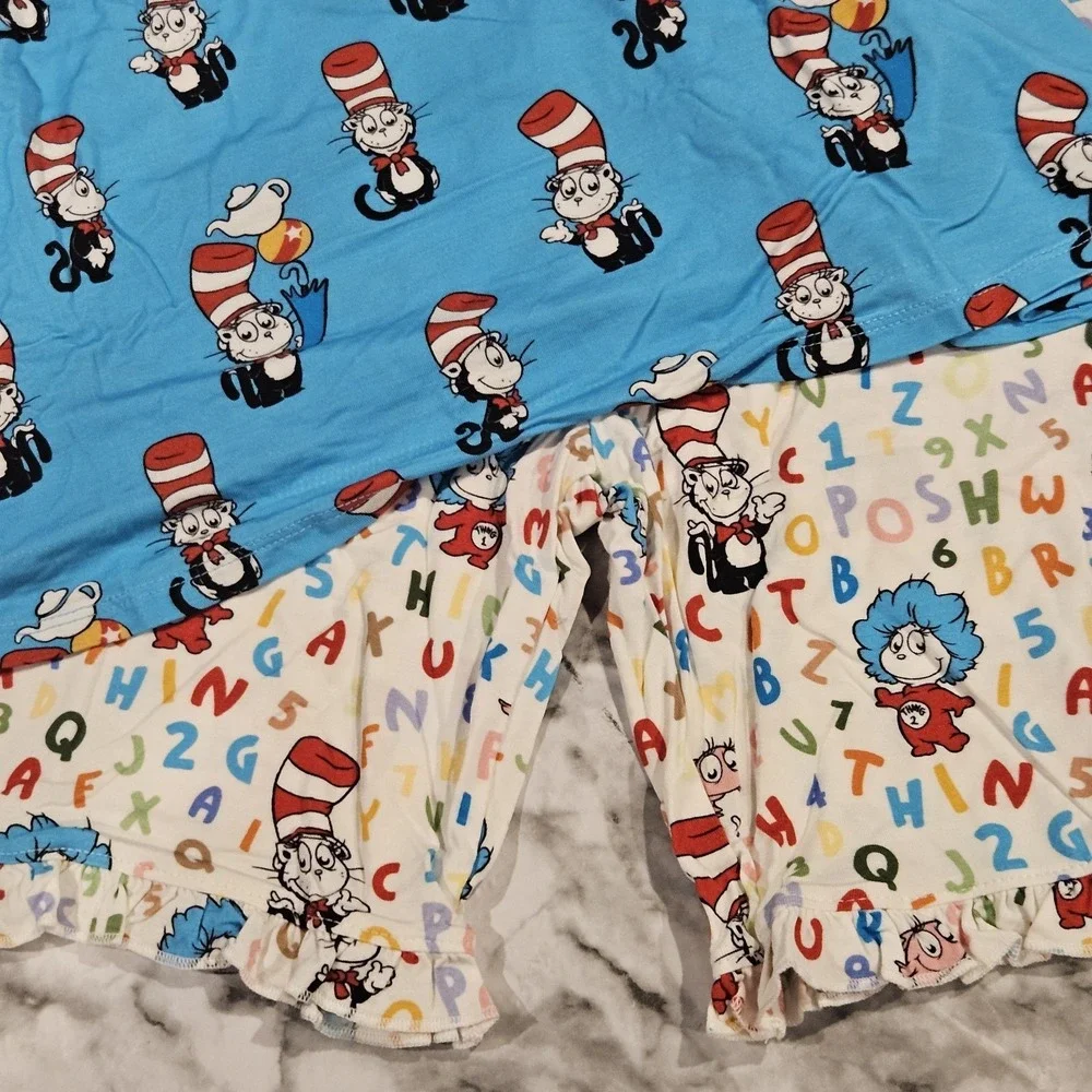 Posh Peanut Dr Seuss Cat in the Hat Bamboo Tank & Ruffle Short‎ Set Girls 10/12